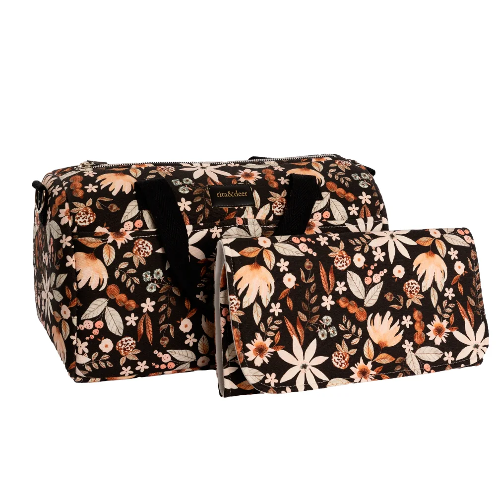 bolso para carro chester con estampado de flores de rita and deer.