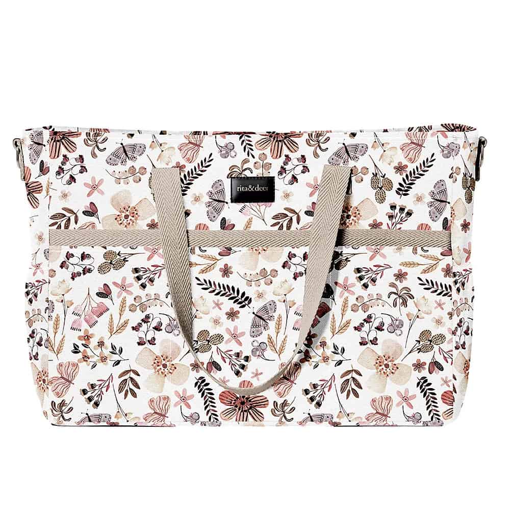 bolso carro bebé gemelar butterfly mariposas cinta beige rita and deer