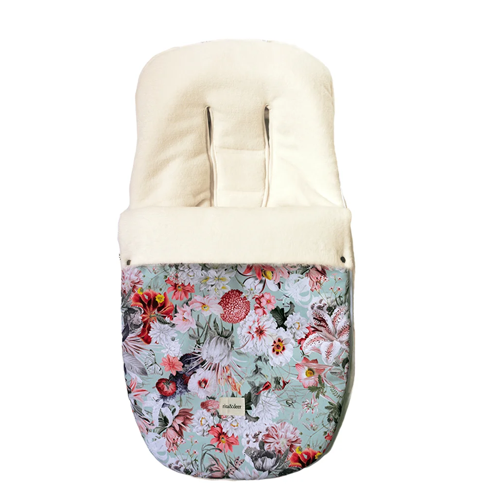 saco carro bebe bohemian con flores estampadas