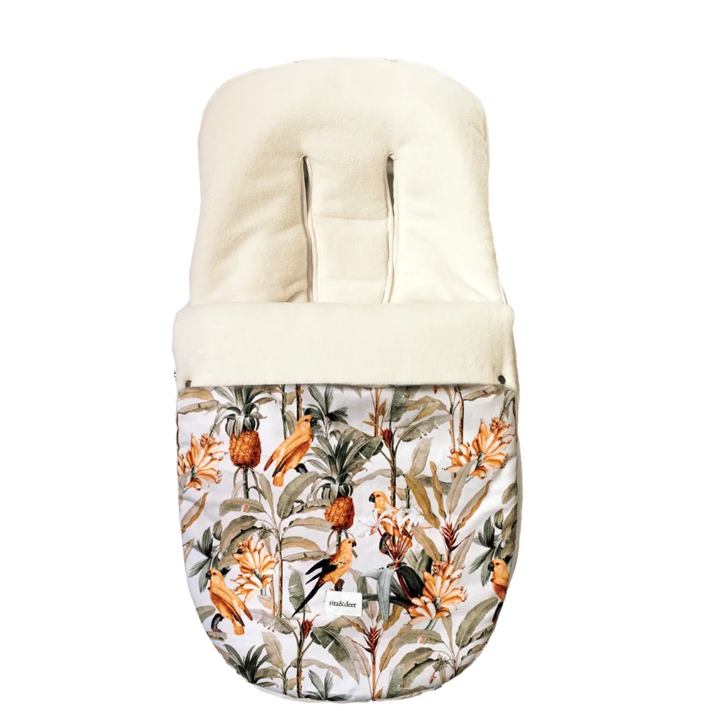 saco para carro de bebé de invierno con estampado tropical