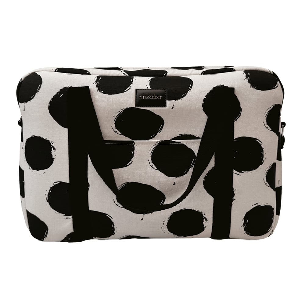 bolsa de maternidad hospital bubble dots lunares negro
