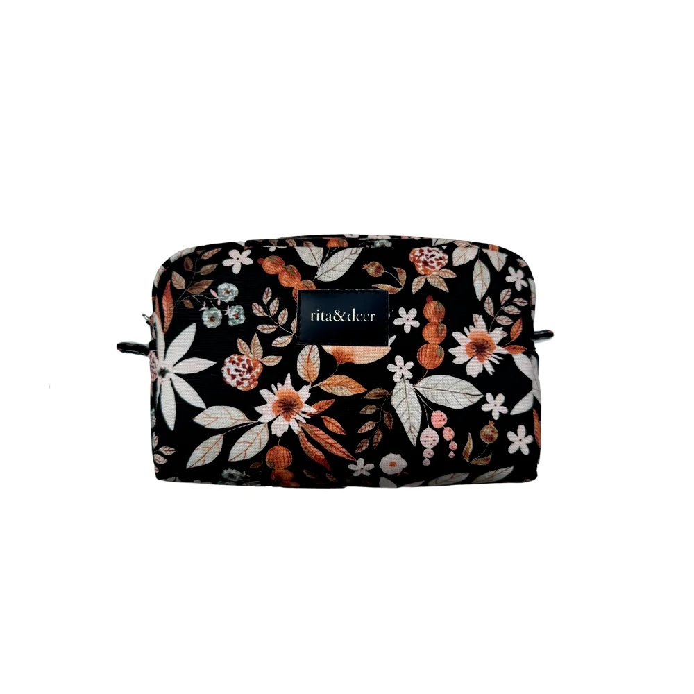 neceser-bebe-bolso-carro-bebe-rita-deer-black-garden neceser bebe pequeño black garden