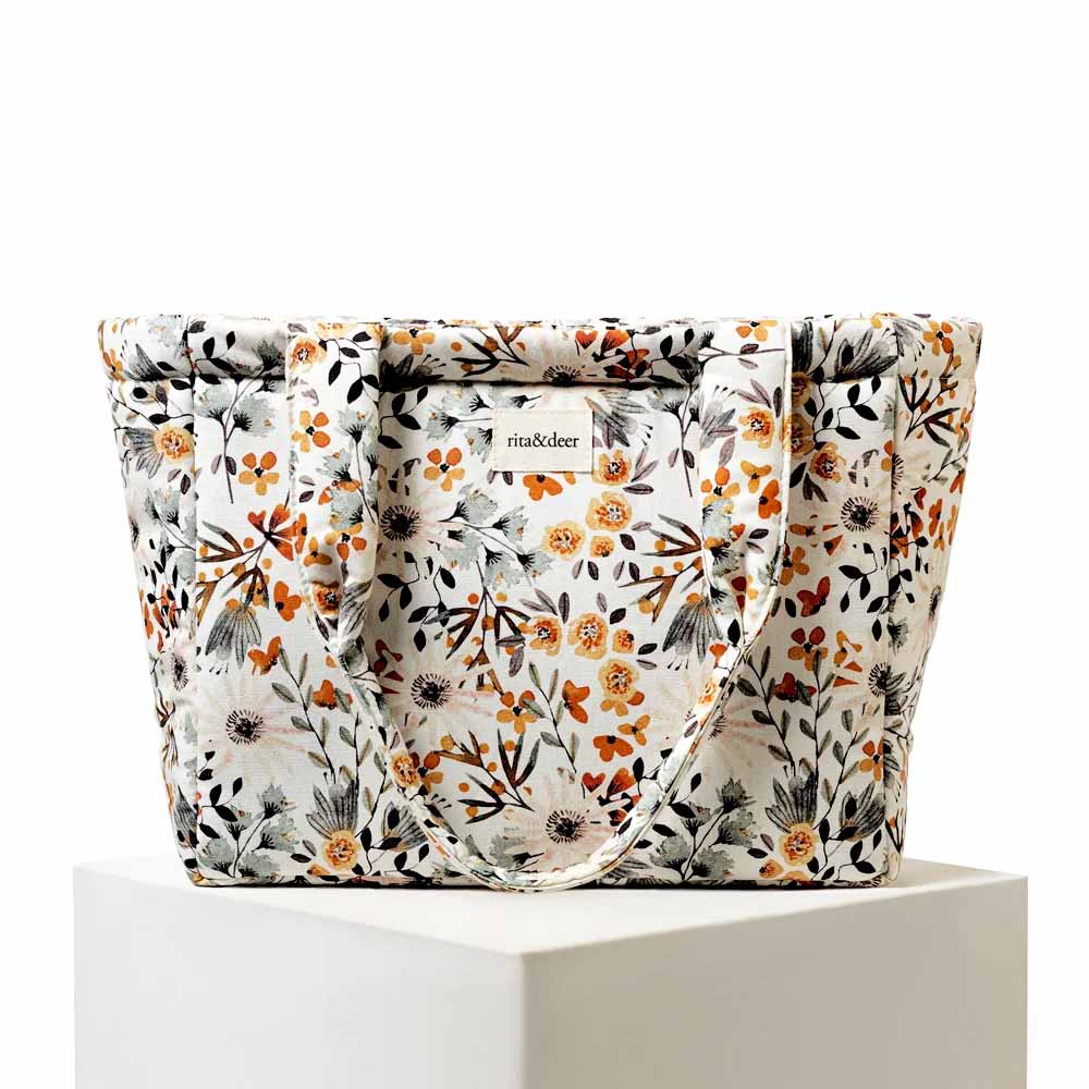bolso de carro de bebé o bolso panera con estampado de flores