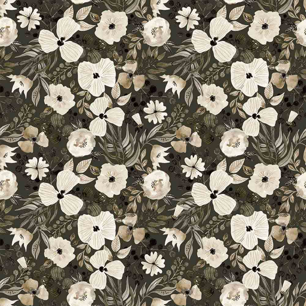 bolsa maternidad hospital green forest con estampado verde y flores en beige de rita and deer