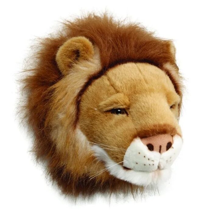 decorar habitaciones infantiles con cabezas de animales de peluche de león Brigbys