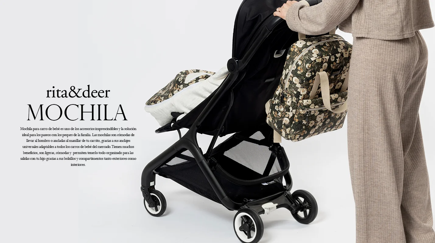 mochila para carro de bebé de rita and deer con diferentes estampados y combinaciones