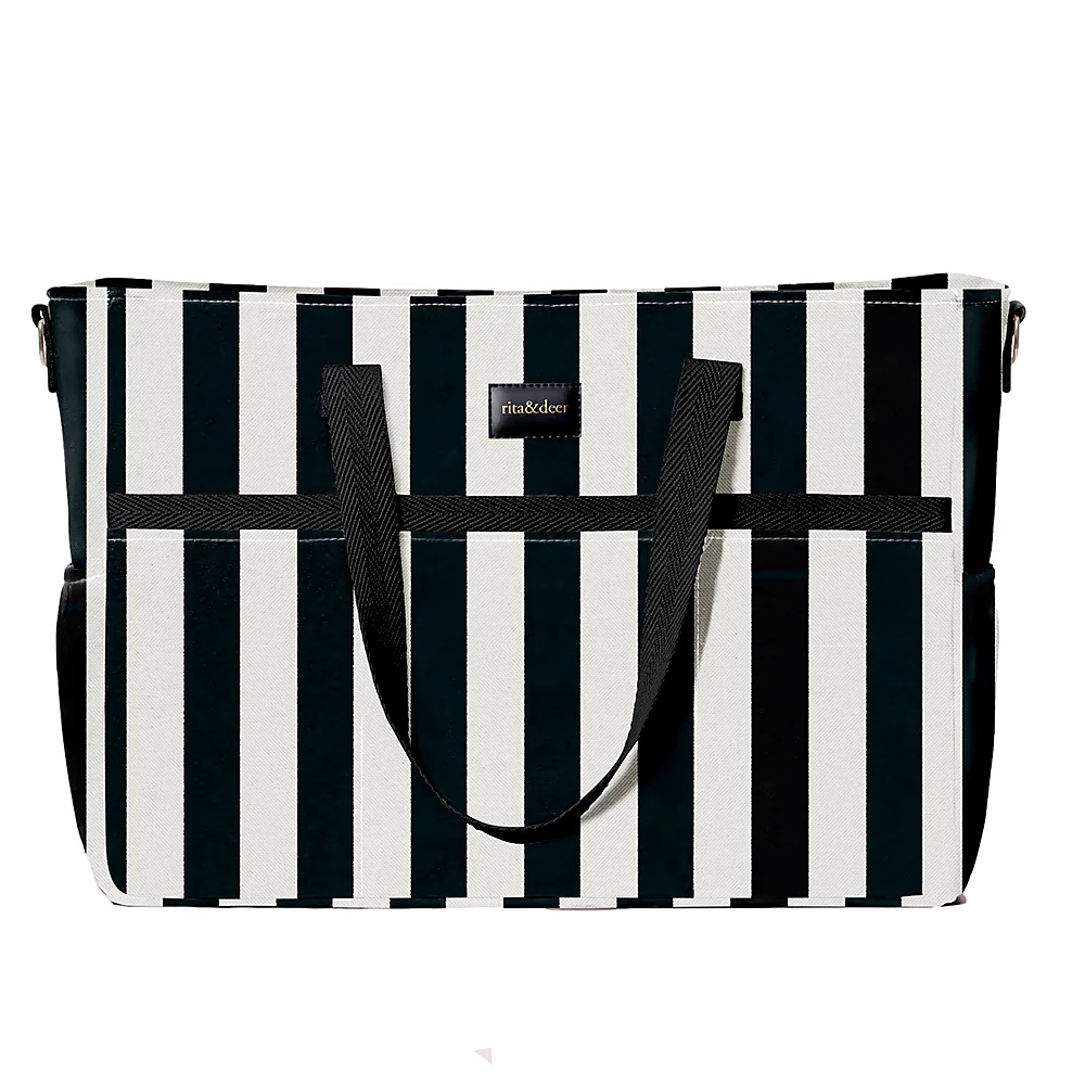 bolso carro bebe gemelar rayas negras fondo beige. bolso carro gemelar o mellizos universal para todos los carros gemelares
