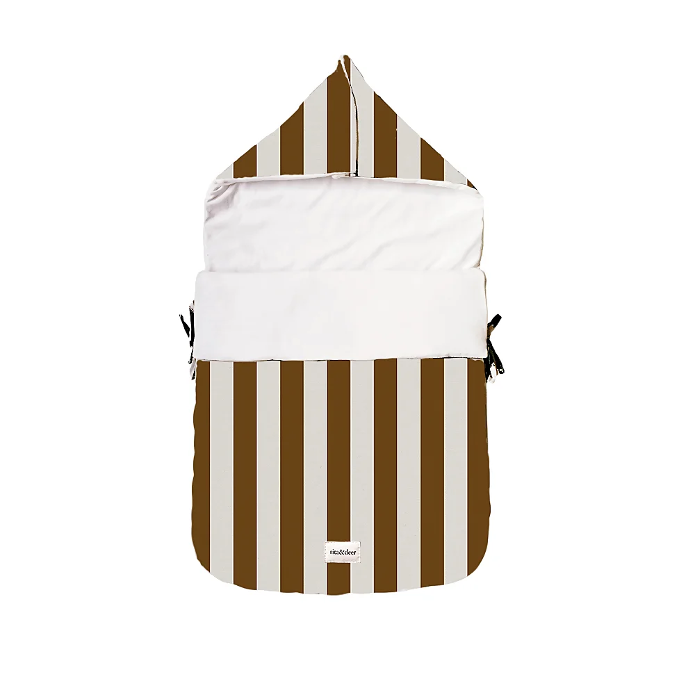 saco capazo bebé con estampado de rayas caramel ideal para el carro de bebé o cuco