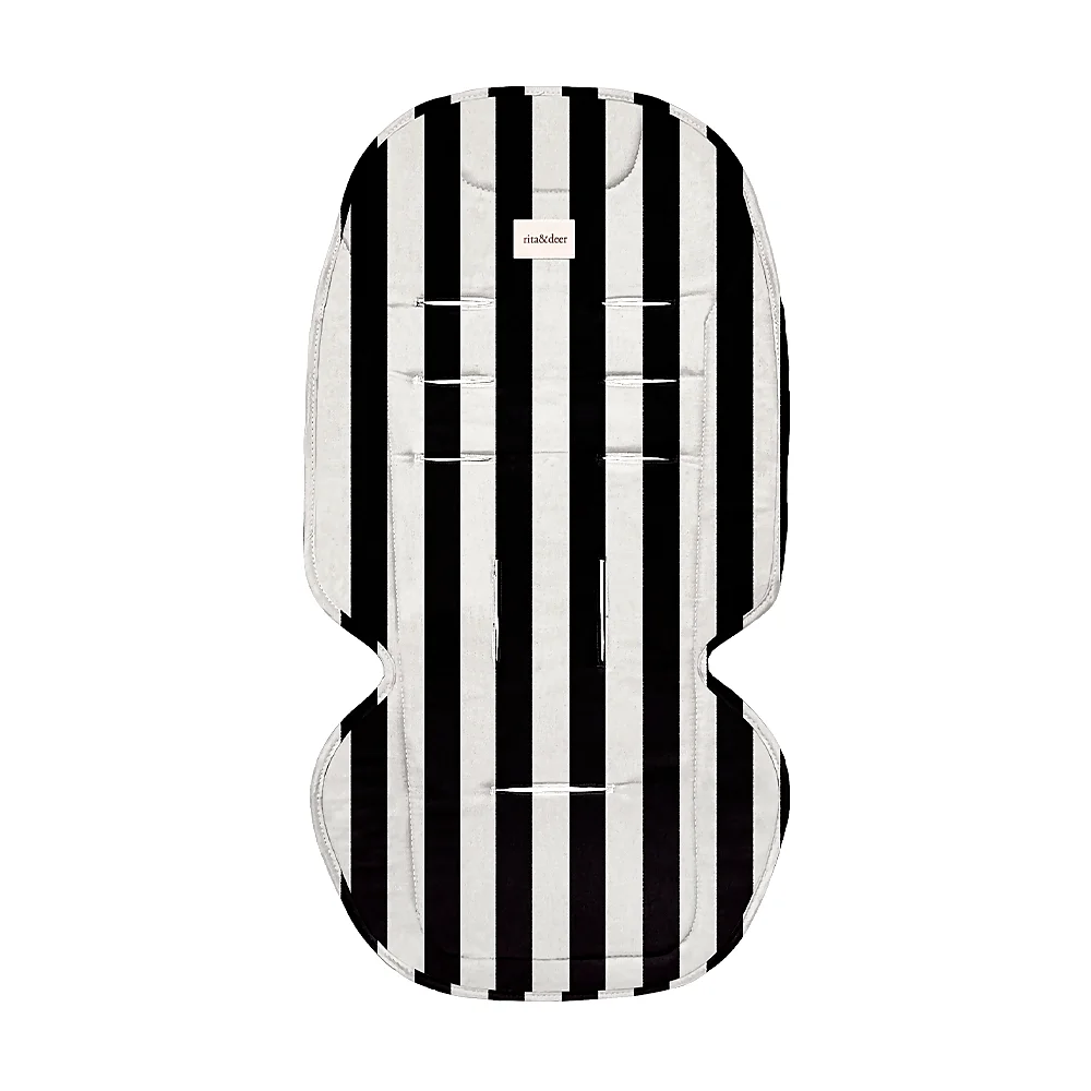 colchoneta joolz universal con estampado de rayas negras de la nueva coleccion Luxor de Olivier Wolff.colchoneta joolz compatible co joolz ar, joolz hub, joolz geo y joolz day