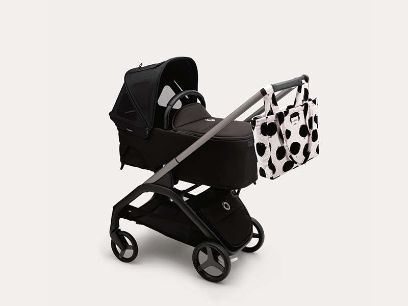 bugaboo dragonfly con bolso para carro de bebe mum bubble dots de rita&deer con su estampado de lunares